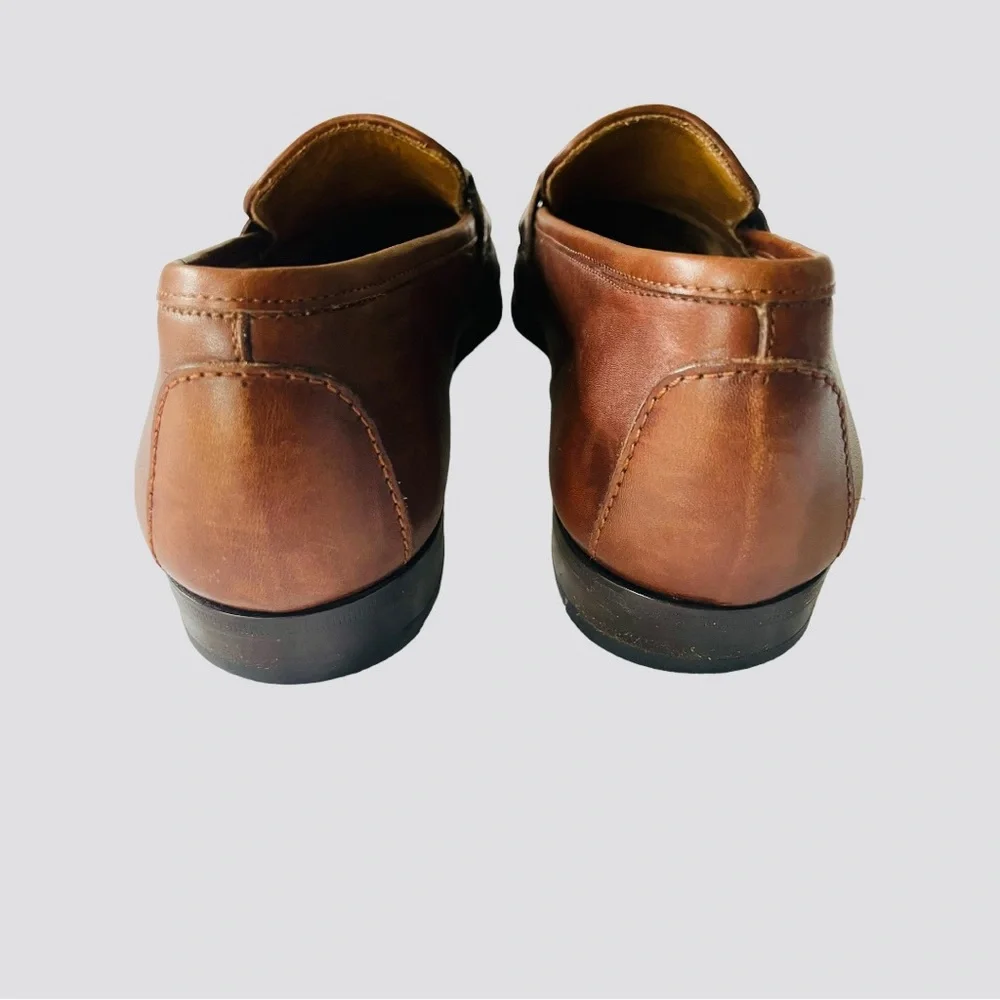 BRUNO MAGLI COGNAC TASSEL LOAFERS SIZE 10.5 M